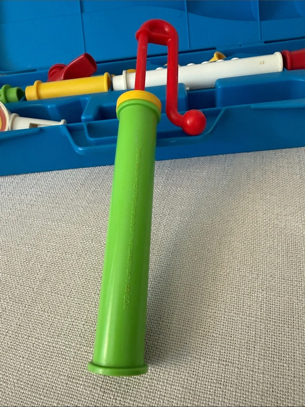 Fisher Price vintage Crazy Combo Horn set complete blue case music toy FP 80s